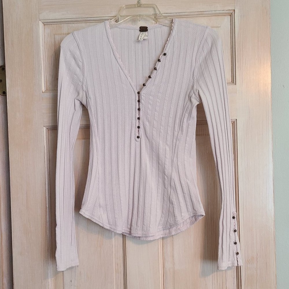 Free People Pink Bodycon Thermal Top Small